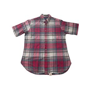Vintage Pen West Pendleton Mens Medium Plaid Short Sleeve Button Down Shirt USA
